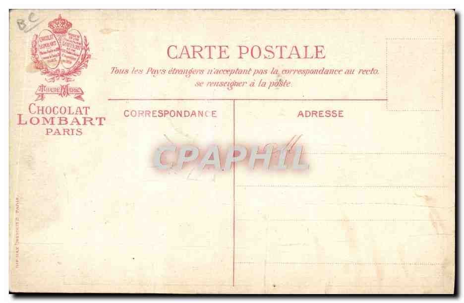 CPA Fantaisie Illustrateur Harald chocolat Lombard — Rückseite
