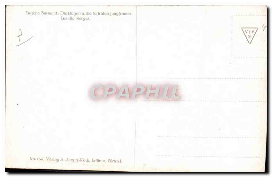 CPA Fantaisie Illustrateur Eugene Burnand Les dix vierges  — Rückseite