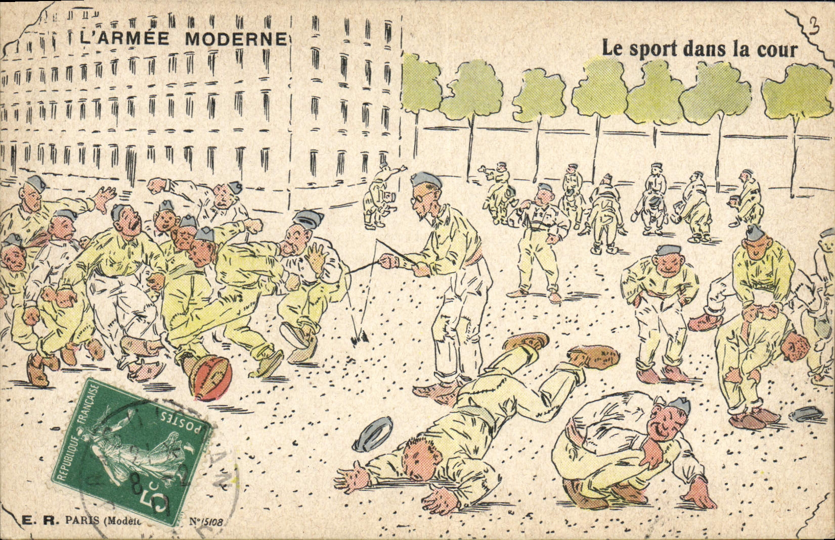 L'Armée Moderne — Le sport dans la cour — E.R. Paris (Modèle) N°15108