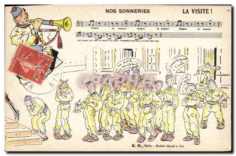 Sergent de semaine — La visite ! — E.R., Paris, Modèle déposé n°894