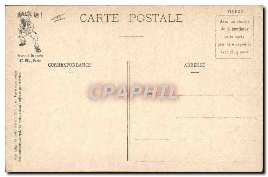 Soldats à cheval — scène de cavalerie — E.R. Paris, n° 14.877 — Reverso