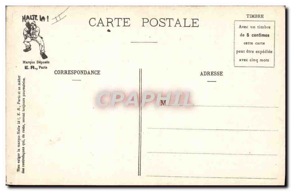 Scènes militaires — En bascule — E. R., Paris, Modèle déposé n° 14877 — Reverso
