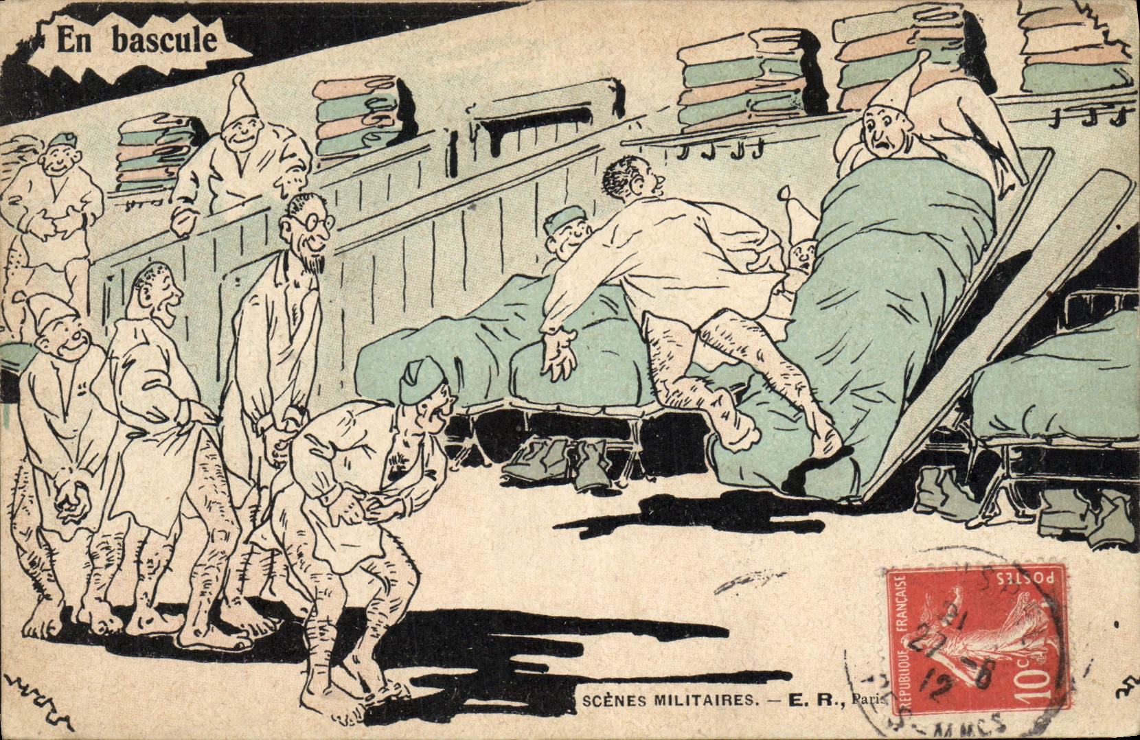 Scènes militaires — En bascule — E.R., Paris