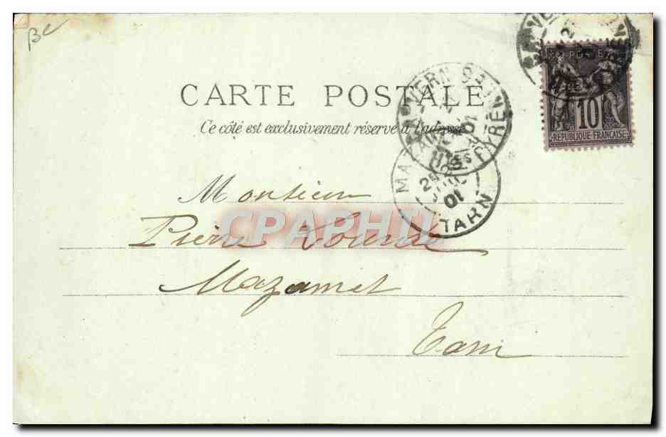 CPA Folklore Hautes Pyrenees Femmes allant au marche Mule Ane  — Verso