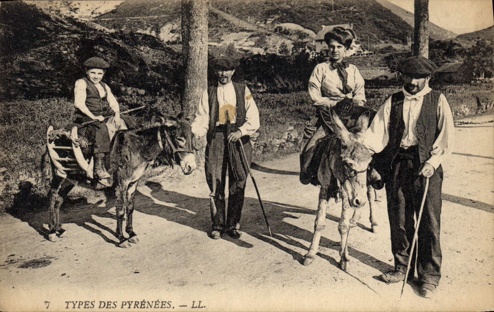 CPA Folklore Pyrenees Ane Mule