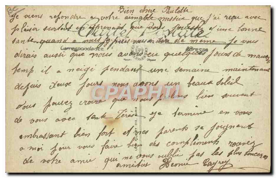 CPA Folklore Pyrenees Ane Mule — Verso