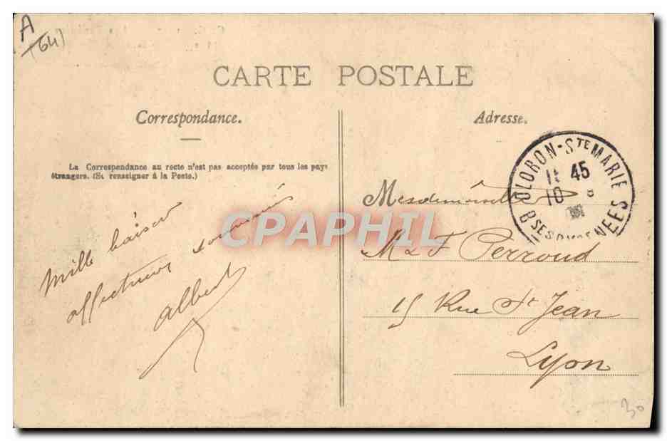 CPA Folklore Pyrenees Petit repos apres le Branle — Verso