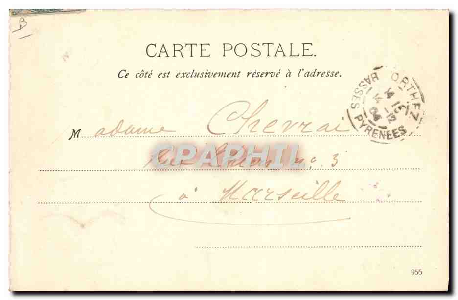 CPA Folklore Jeunes filles Bearnsaises  — Verso
