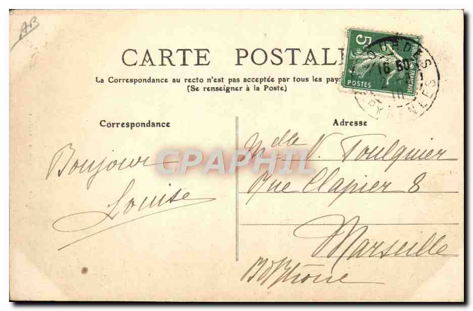 CPA Folklore Pyrenees Costumes Ossalois — Verso