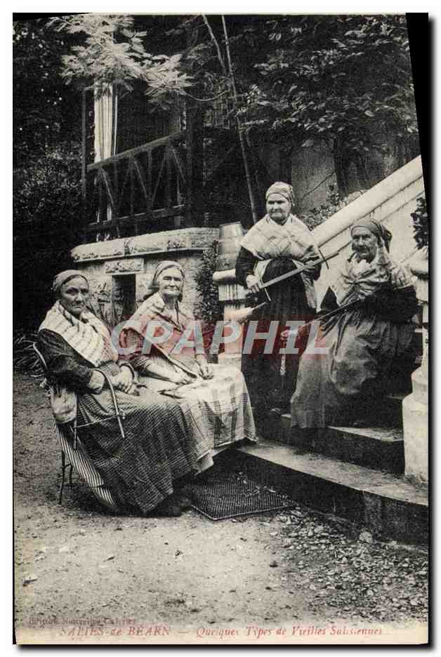 CPA Folklore Salies de Bearn Quelques types de vieilles Salisiennes 