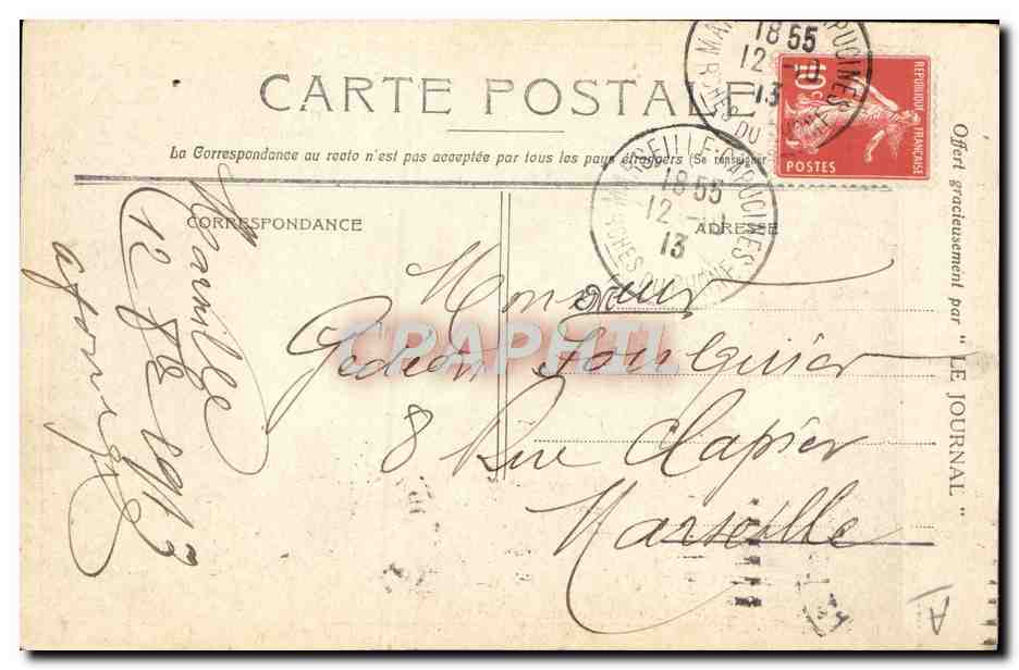 Raymond Poincaré — Präsident der Französischen Republik — Photogravure Parisienne, 25, rue de l'Horloge, Paris — Rückseite