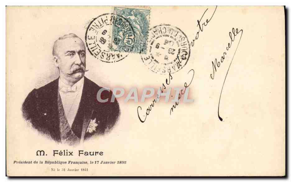 Herr Félix Faure — Präsident der Französischen Republik, 17. Januar 1895 — Verlag nicht sichtbar