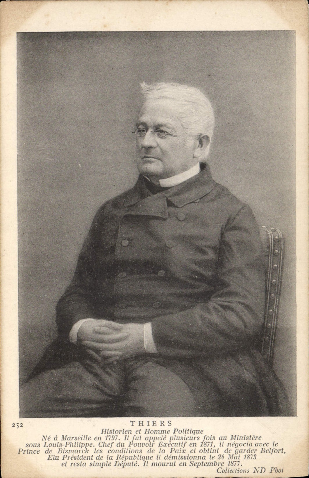 Thiers — Historiker und Politiker — Sammlung ND Foto Nr. 252