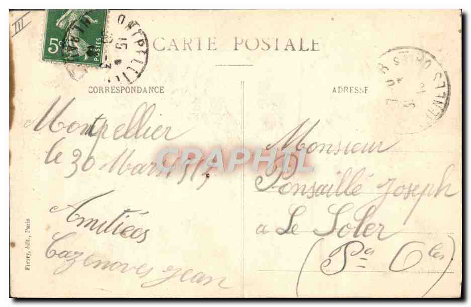 M. Poincaré — Präsident der Republik — Cliché MANUE — Rückseite