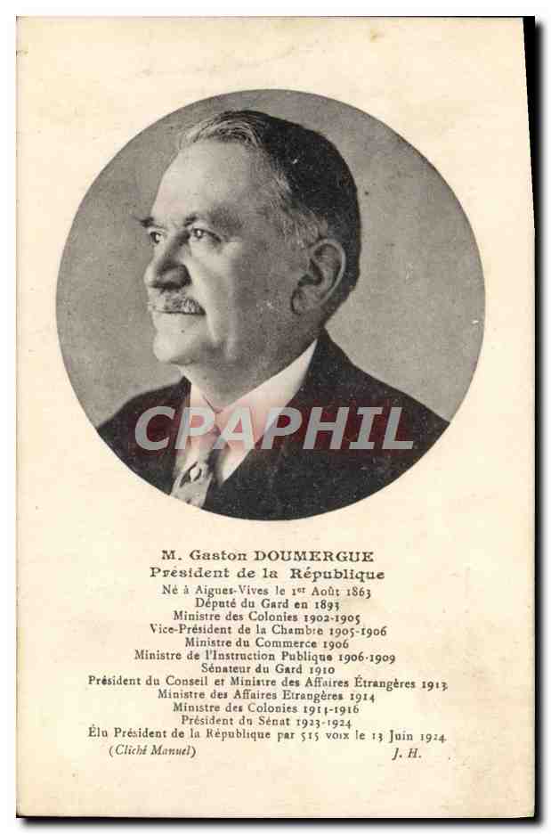 Herr Gaston Doumergue — Präsident der Republik — A. Vagne, Phot-Edit, Paris