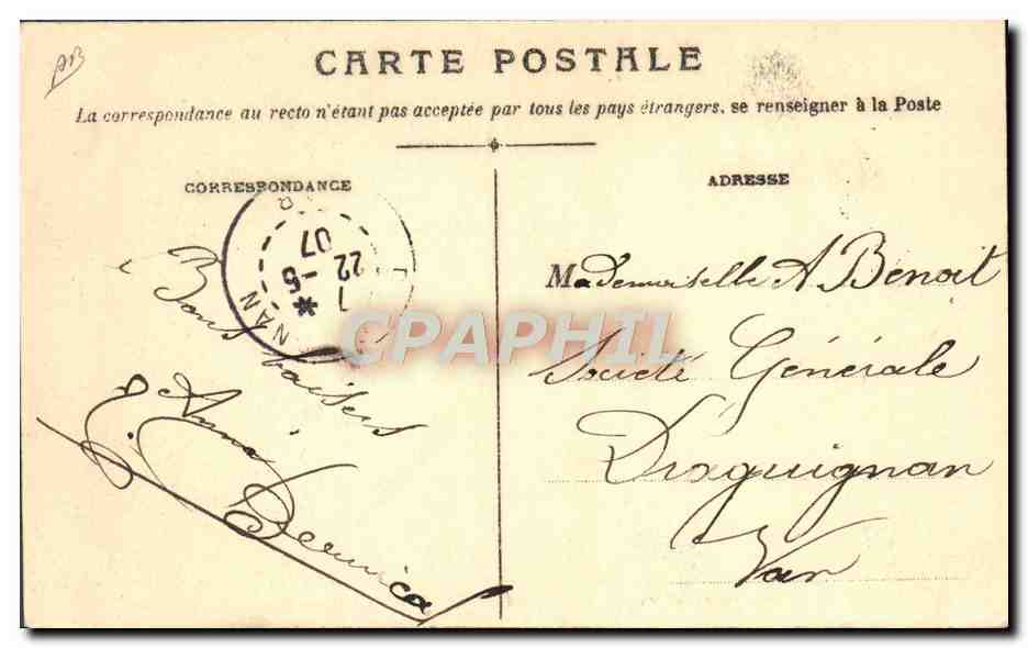 LYON. Mai 1907. — Präsidentenreise. — Herr Fallières steigt in ein Auto ein — Verleger nicht sichtbar — Rückseite