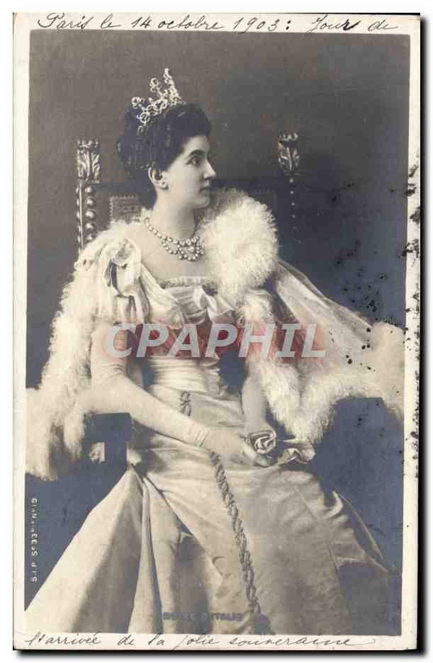 Arrivée de la reine d'Italie — Paris, 14 octobre 1903 — Éditeur BOLLE ITALIE, n° SIP 5233