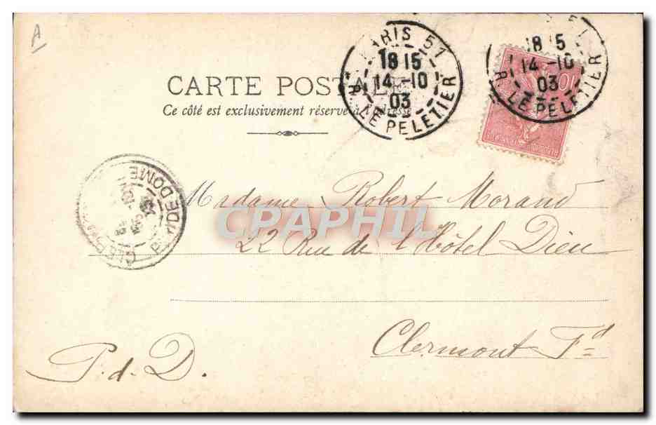 Emmanuel III, roi d'Italie — arrivée à Paris le 14 octobre 1903 — SIP S.28 n° 90 — Reverso