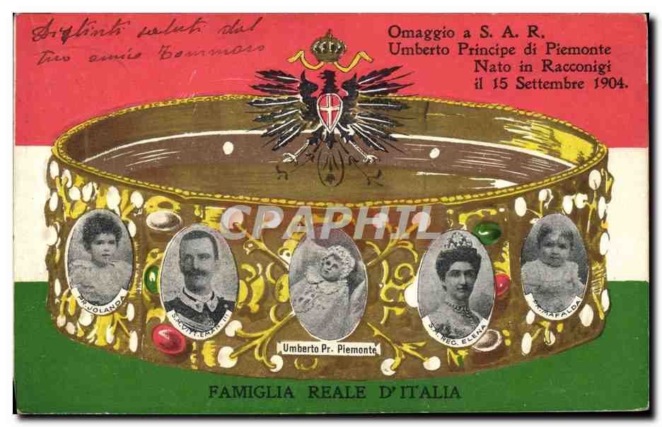 Famiglia Reale d'Italia — Portrait de la famille royale italienne — éditeur A.G.M. N° 15
