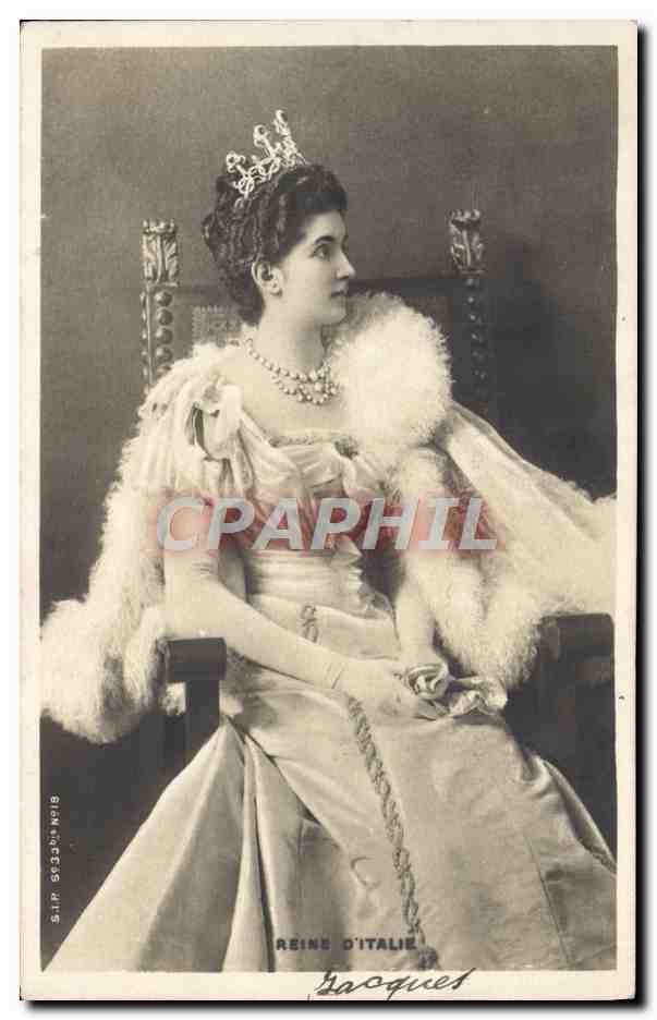 Reine d'Italie — portrait en costume royal — éditeur Sacquet, n° 663368