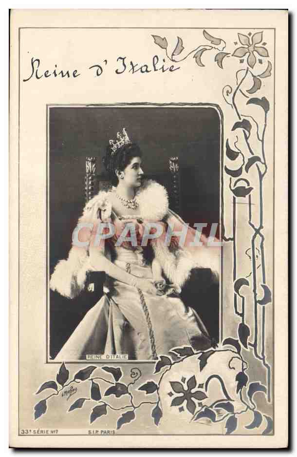 Reine d'Italie — portrait en costume royal — S.I.M. Paris, série n°7