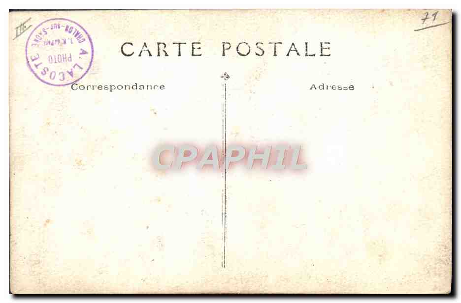 Saut en hauteur — athlète en plein vol — éditeur A. Lacoste, Châlons-sur-Saône — Verso