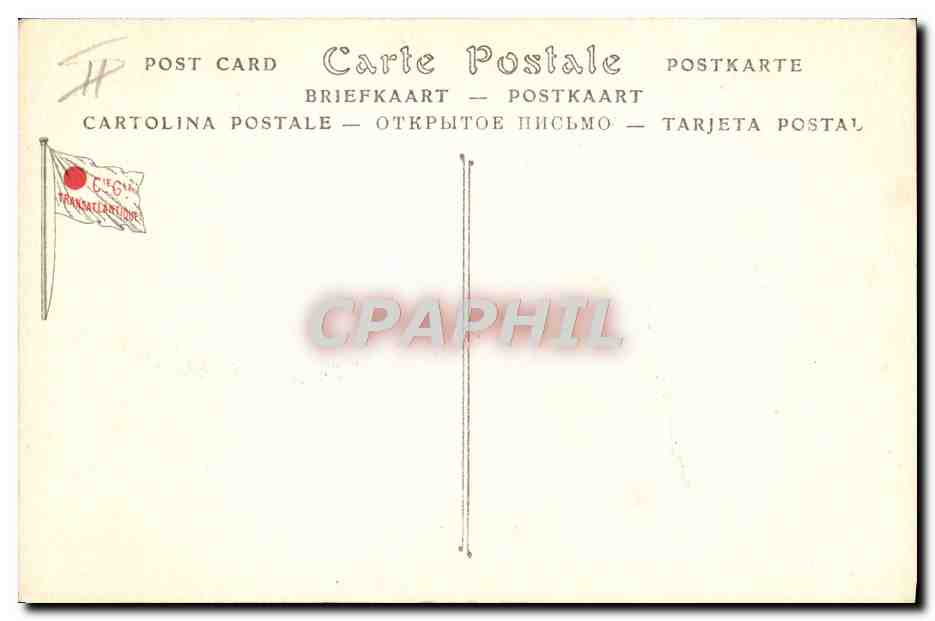 Paquebot-poste Charles-Roux — Compagnie Générale Transatlantique — Services Postaux de la Méditerranée — Reverso
