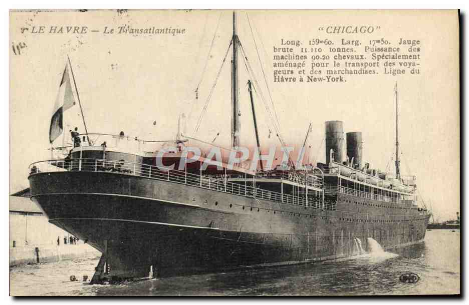 Le Havre — La nave transatlántica — El transatlántico 'Chicago'