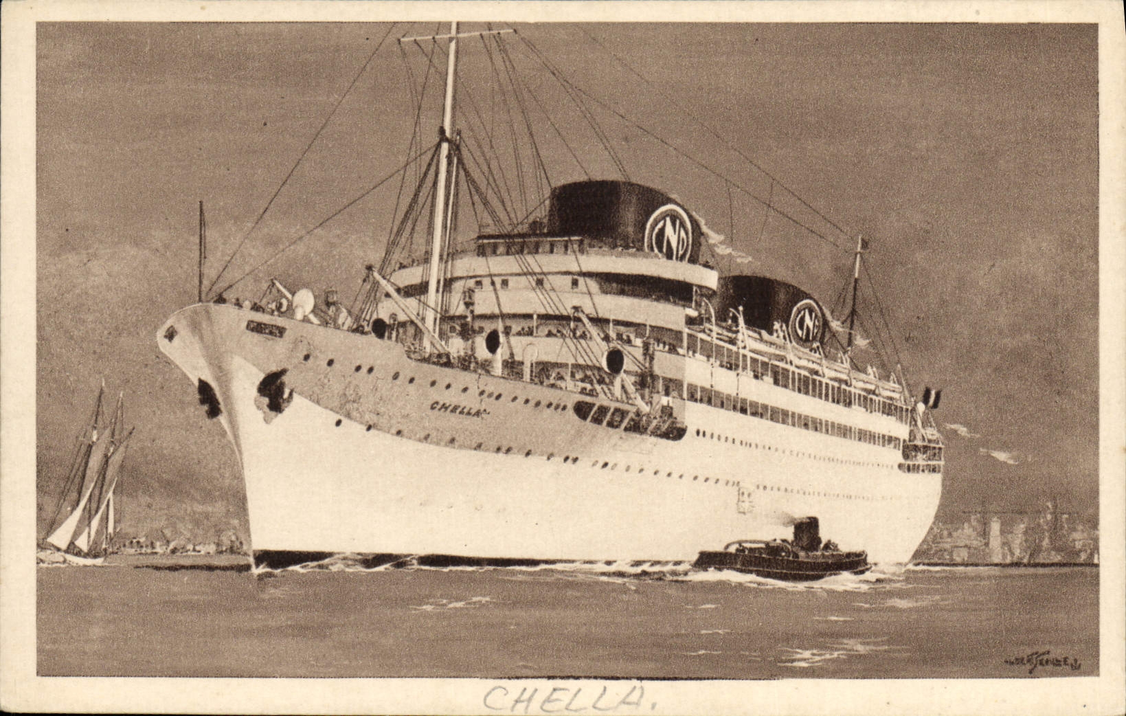 CPA Bateau Compagnie de Navigation Paquet Paquebot Chella 