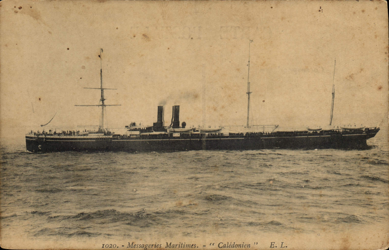Caledonien — Messageries Maritimes — n° 1020 E.L.
