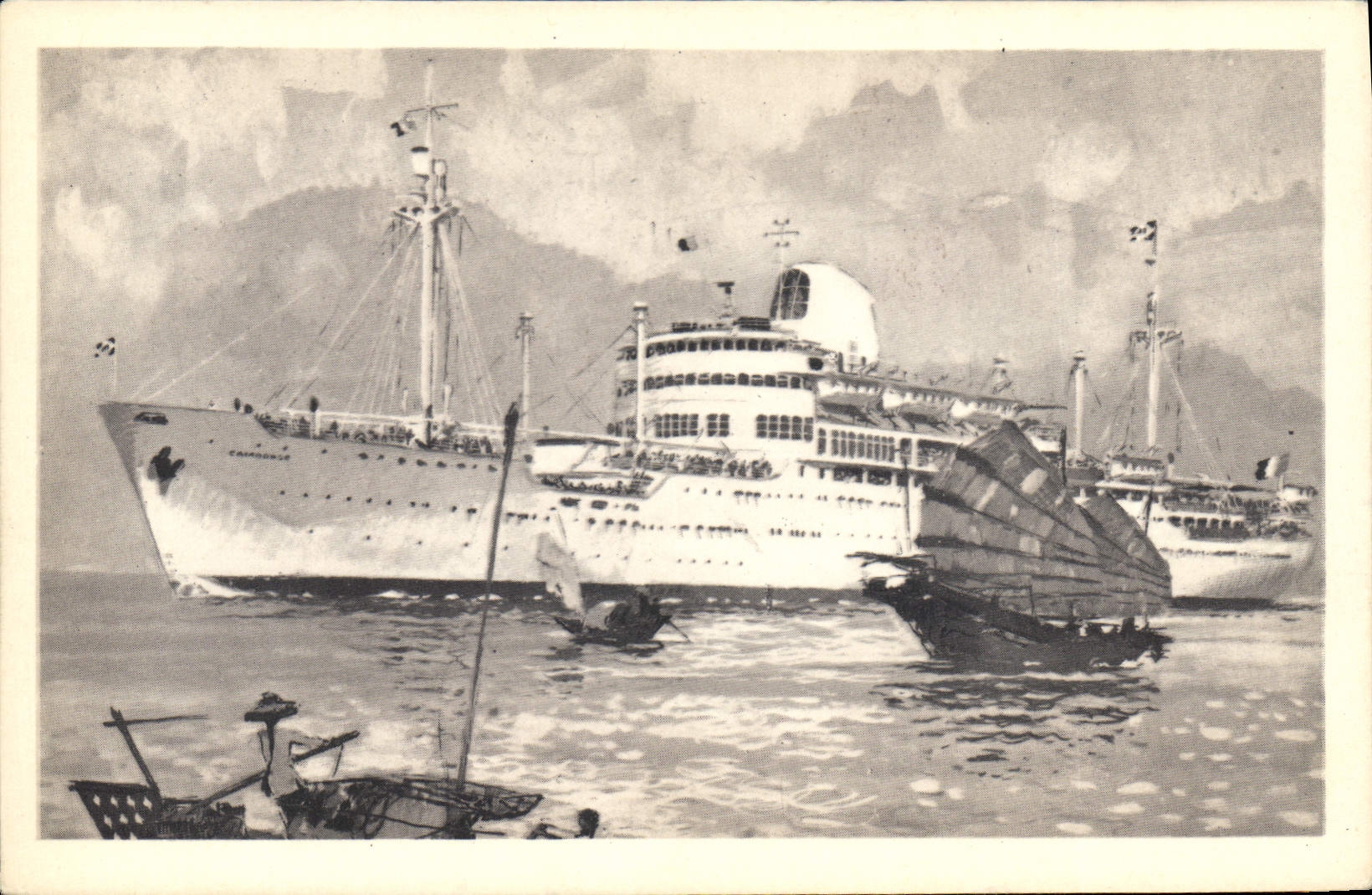 CPA Bateau Compagnie des Messageries Maritimes Cambodge 