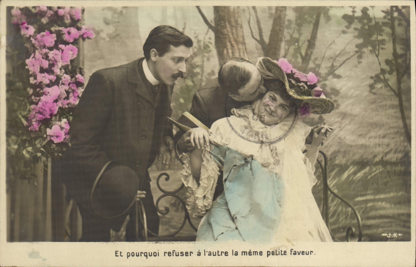 Scène de flirt — J.K. — éditeur J.K. n° de série non visible