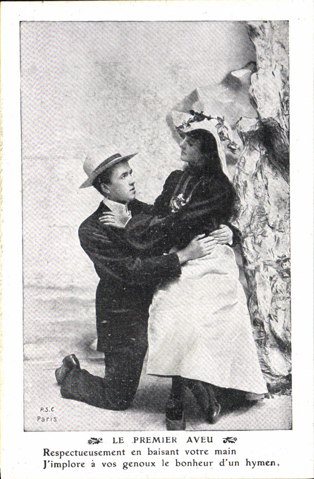 CPA Fantaisie Femme Le premier aveu