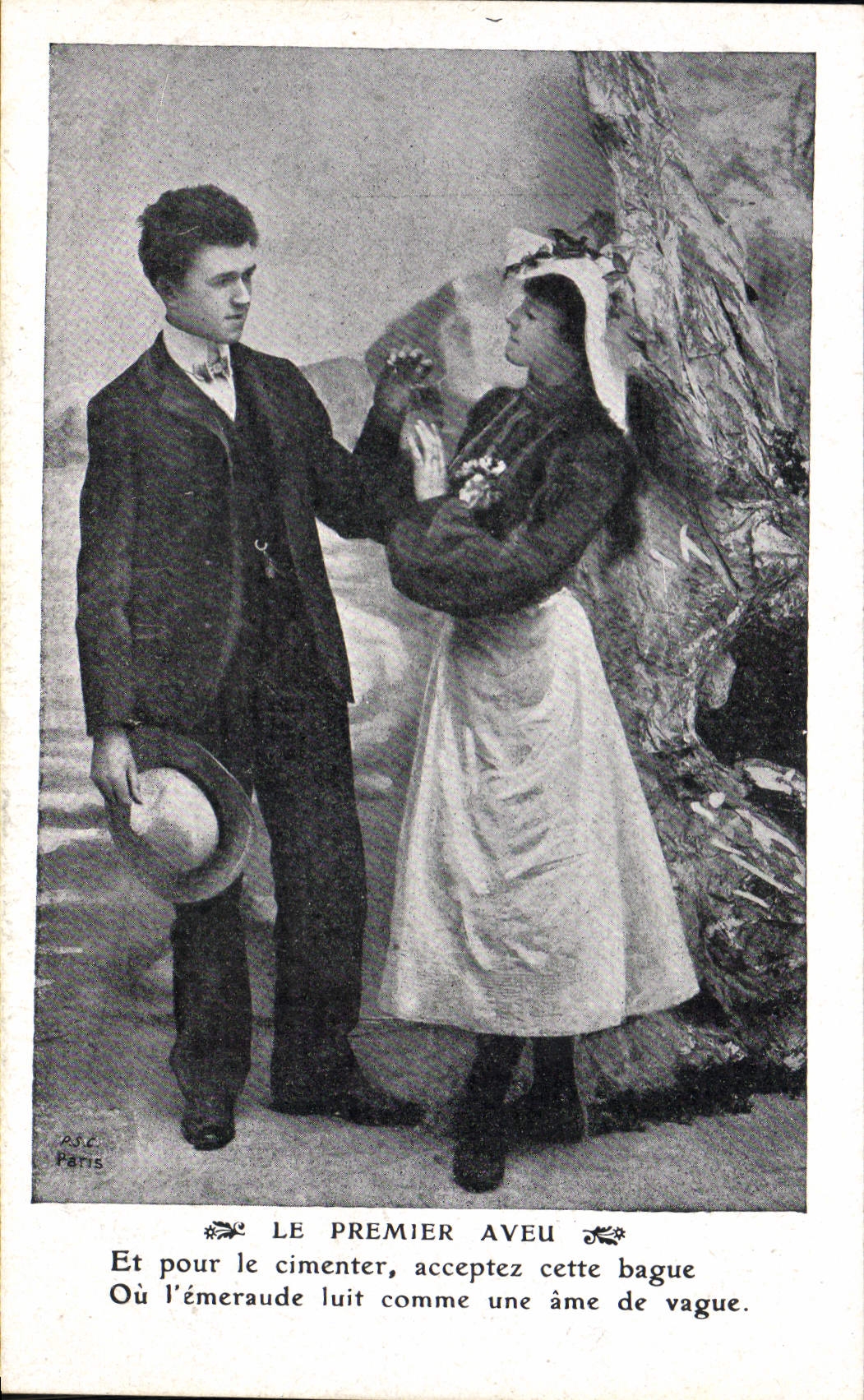 CPA Fantaisie Femme Le premier aveu
