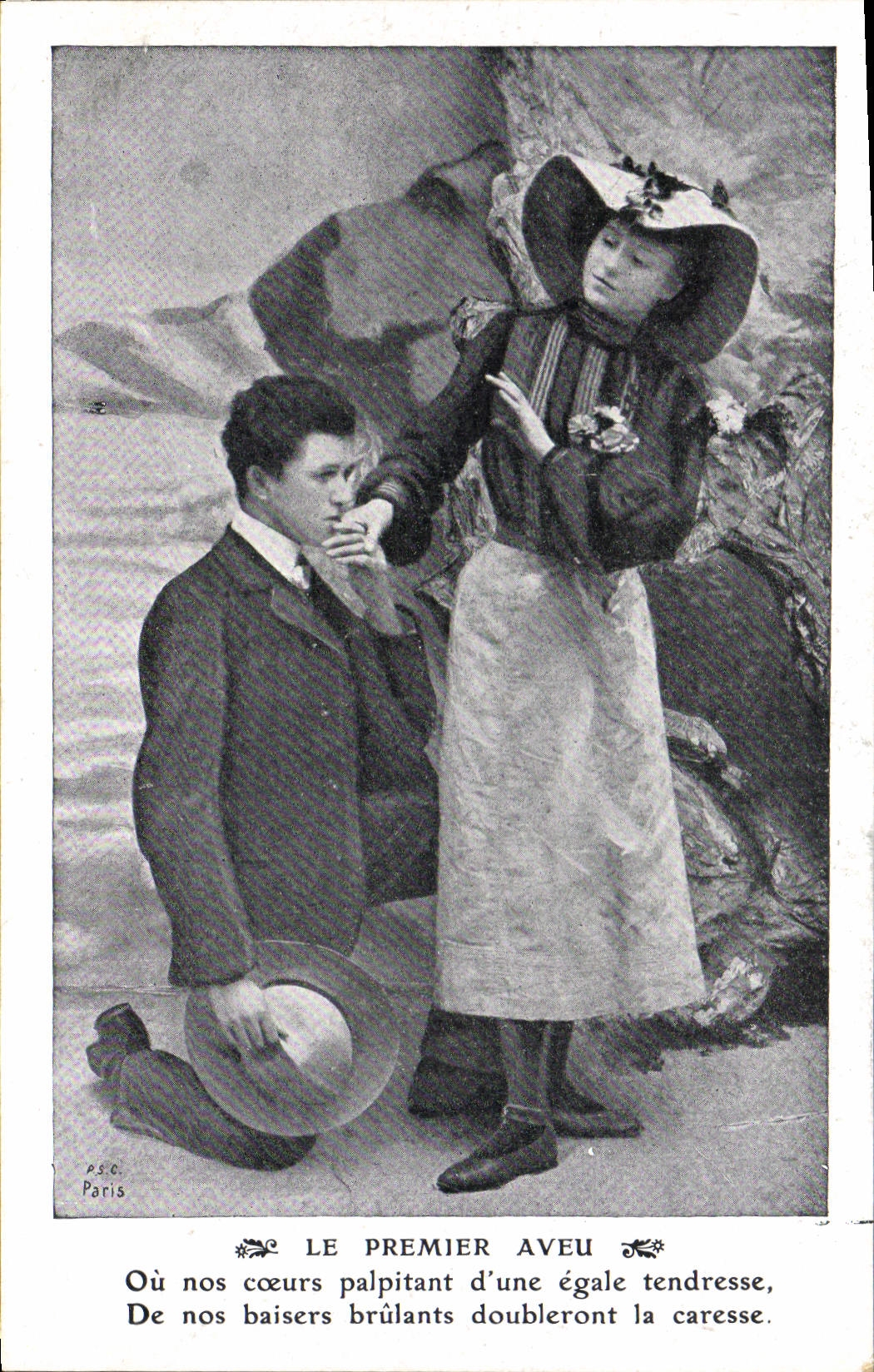 CPA Fantaisie Femme Le premier aveu