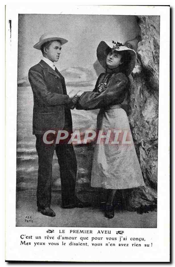 CPA Fantaisie Femme Le premier aveu