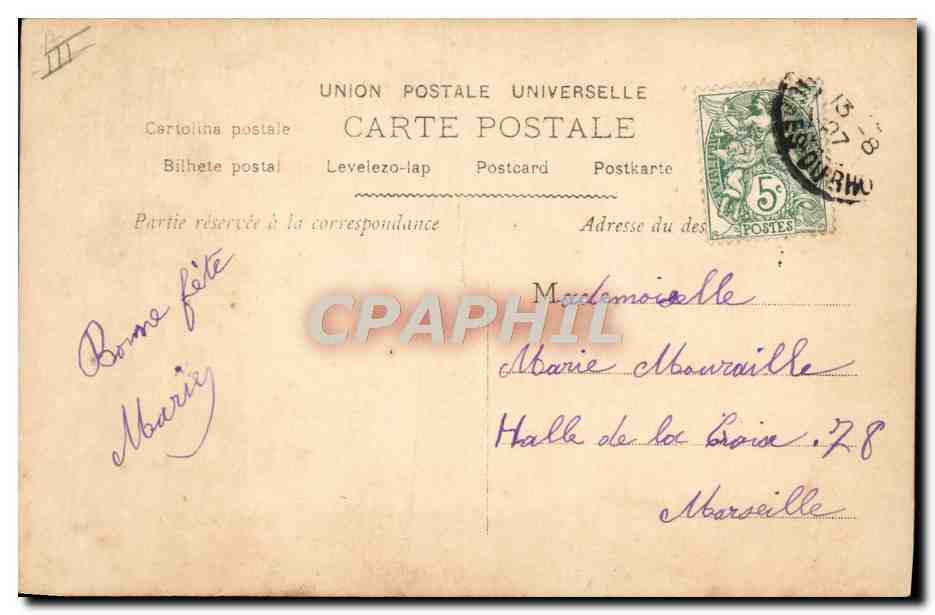 CPA Fantaisie Femme Marie Prenom — Rückseite