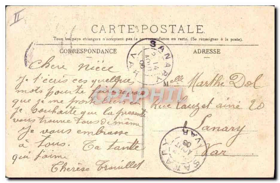 CPA Fantaisie Femme Marthe Prenom  — Rückseite