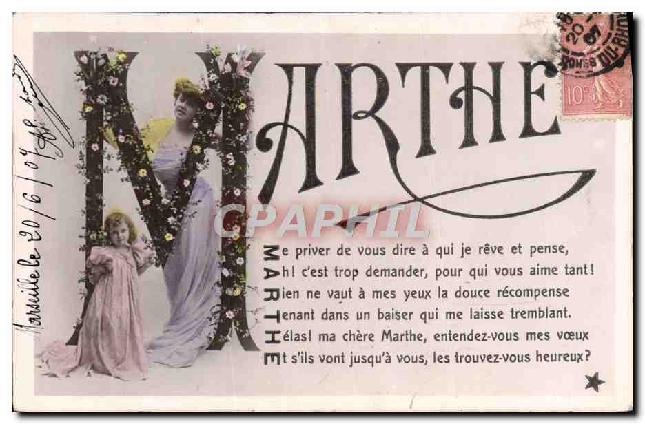 CPA Fantaisie Femme Marthe Prenom 