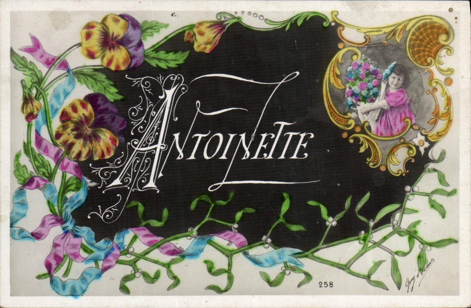 CPA Fantaisie Femme Antoinette Prenom 