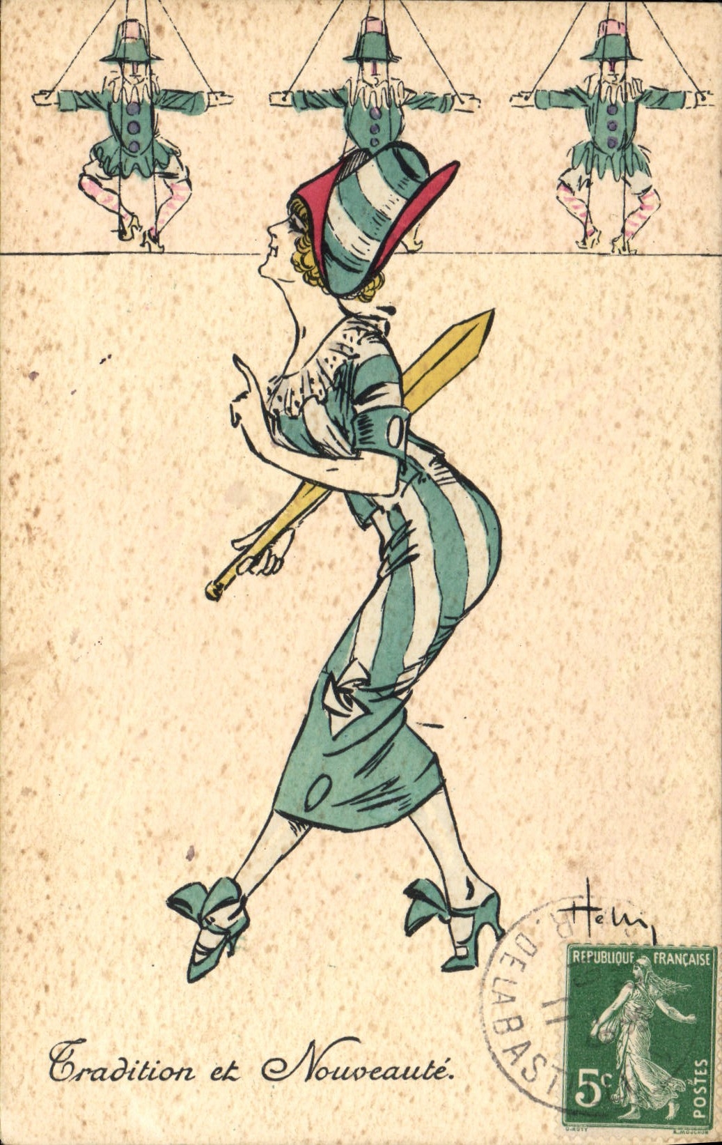 CPA Fantaisie Illustrateur Tradition et nouveaute Marionnettes