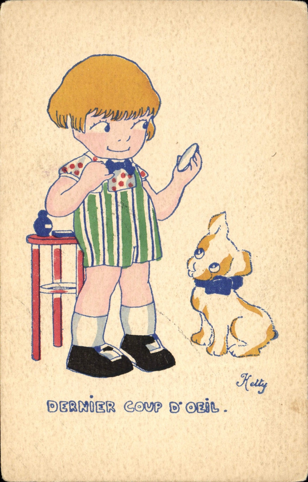 CPA Fantaisie Illustrateur Enfant Chien ketty