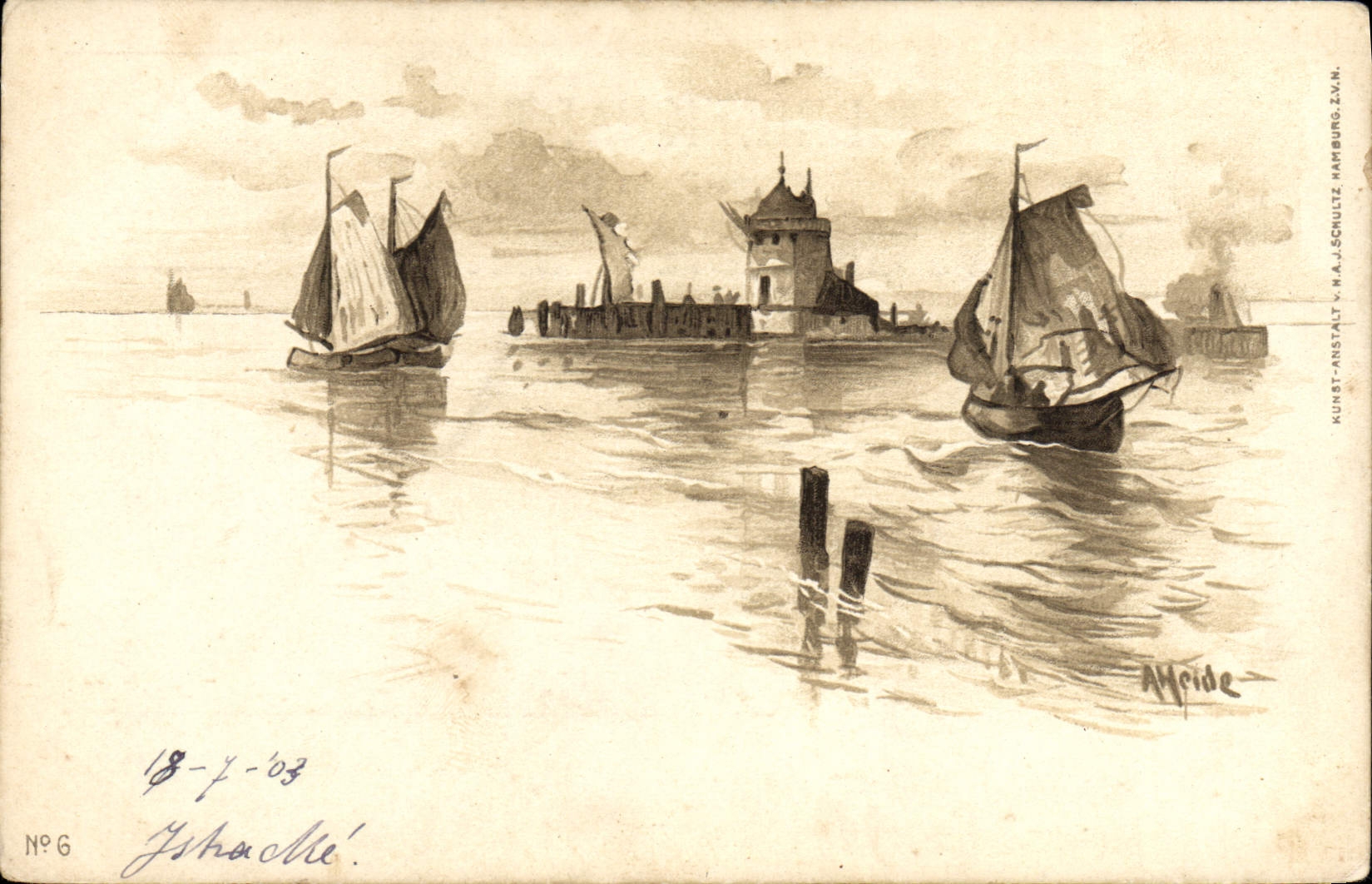 CPA Fantaisie Illustrateur Bateau 