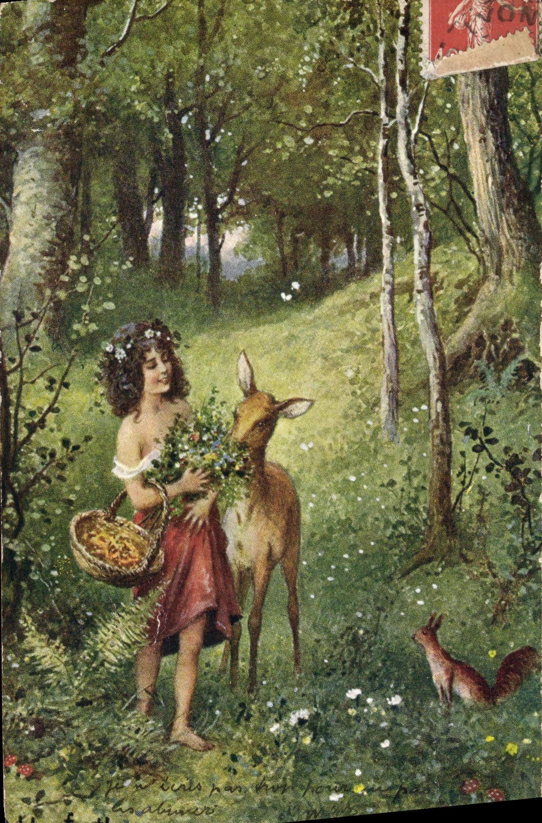 CPA Fantaisie Illustrateur Enfant Bich Herrfarth Ecureuil