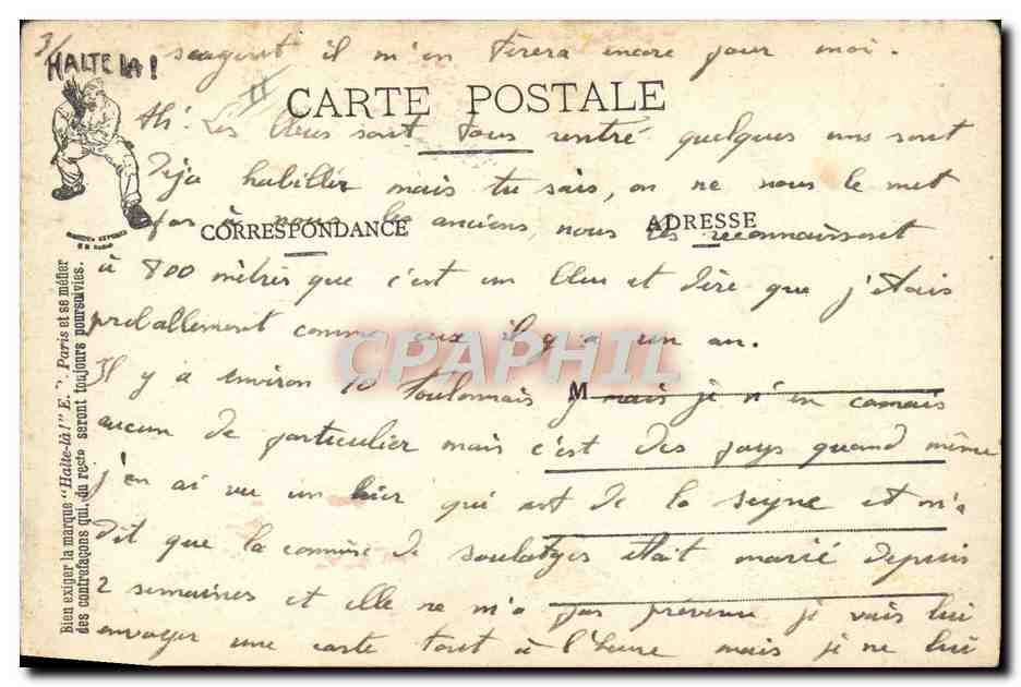 Joies de l'initiation et facéties de moniteur — A.B.C. — Halte-là ! E.R., Paris (modèle disposé) — Verso