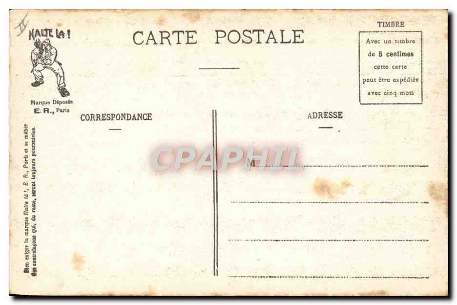 Les Commandements du Soldat — caricature militaire — E.R. Paris (Modèle déposé) — Reverso