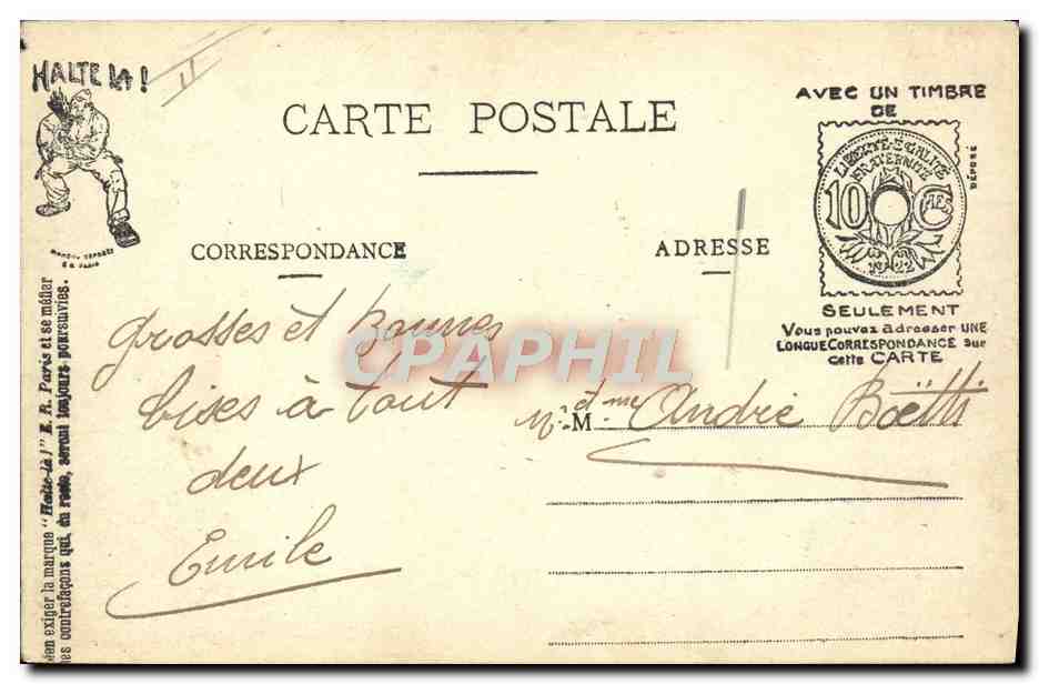 La Saint Jus — Humour militaire — E.R. Paris (modèle déposé) — Achterkant