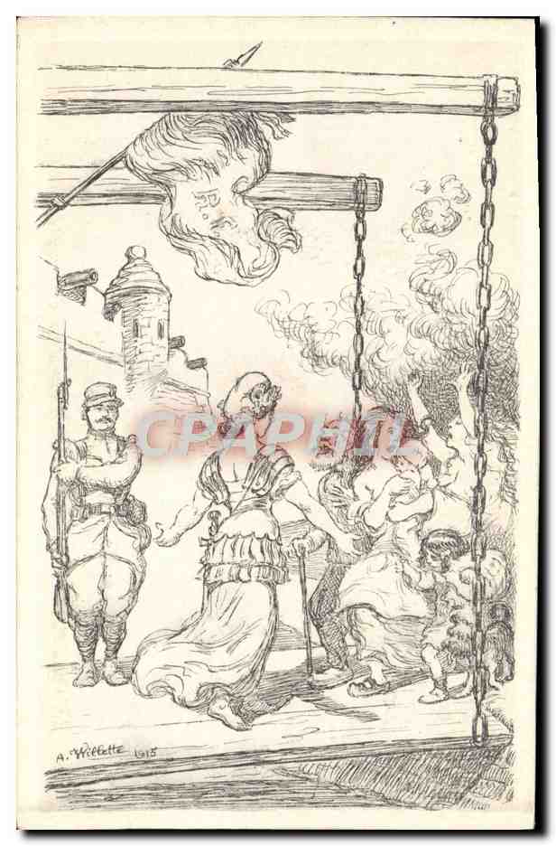 CPA Militaria Marianne Dans les flammes