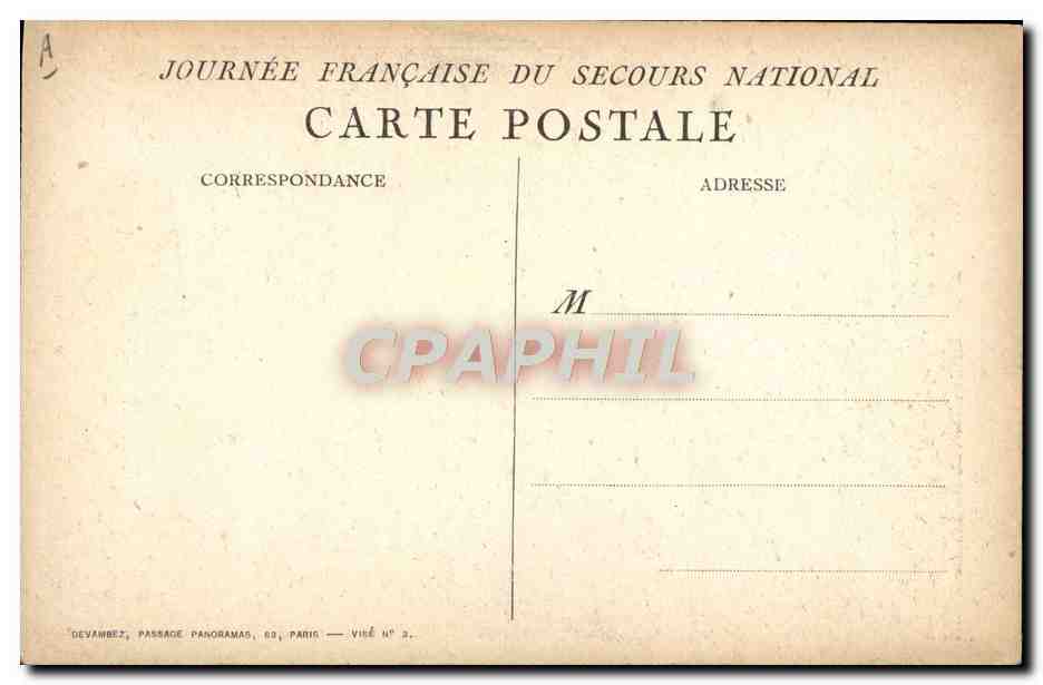 CPA Militaria Journee du Secours National — Rückseite