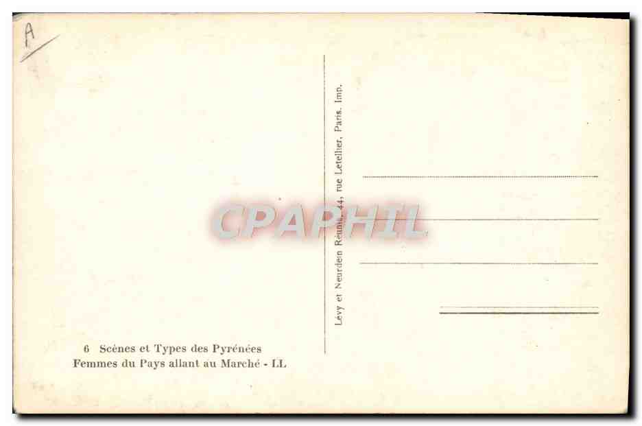 CPA Folklore Pyrenees Femmes du pays allant au marche Ane Mule — Rückseite